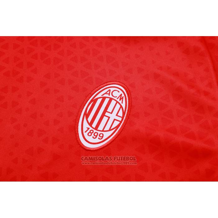 Fato de Treino AC Milao Manga Curta 2023-2024 Vermelho - Calcas Curta